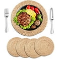 thumbnail image 1 of 4Pcs Woven Placemats, Round Straw Braided Tablemats Natural Handmade Heat Resistant Non-Slip Potholder for Dining Table, 1 of 6