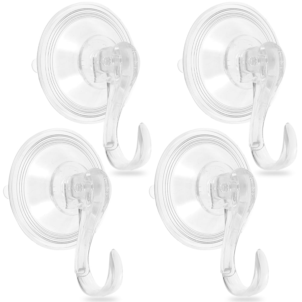 4Pcs Wreath Hanger Suction Cup Hooks Reusable Heavy Duty Shower Suction