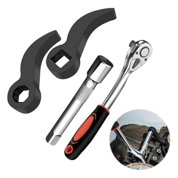 4Pcs Wrench Adaptor, 2Pcs Crowbar Adapter 1/2 Inch & Ratchet Wrench 1/2 Inch,Car Repairing Tools with Extension Bar