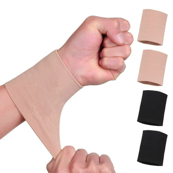 4Pcs Wrist Compression Sleeve, Soft Wrist Support Brace Wrist Bands for Tendonitis, Arthritis, Sprains Pain Relief, Elastic Carpal Tunnel Wraps Protector for Fitness, Sport, Weightlifting, Typing