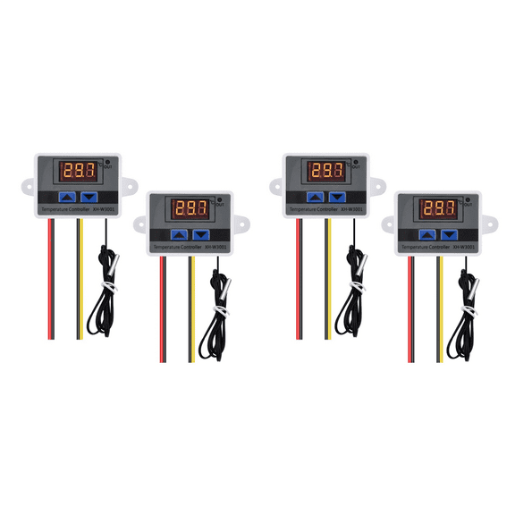 4Pcs XH-W3001 Digital Temperature Controller with Sensor AC110V-220V Thermostat Temperature Switch Heating Cooling