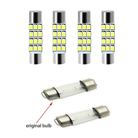 4Pcs Xenon White 12-SMD 578 579 572 211-2 212-2 214-2 LED BULB For Chevrolet Dodge Ford Edge Escape F-250 GMC Car Interior Map Dome Cargo Area Lights