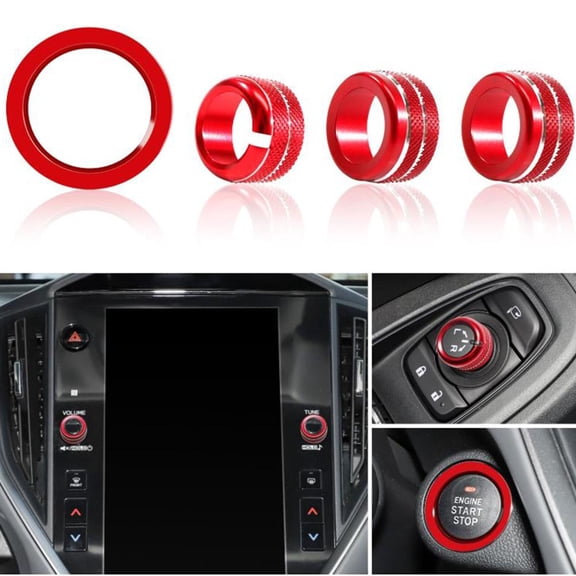 4Pcs for Crosstrek for Outback 22-23 Engine Start Stop Button Outer Ring Kits