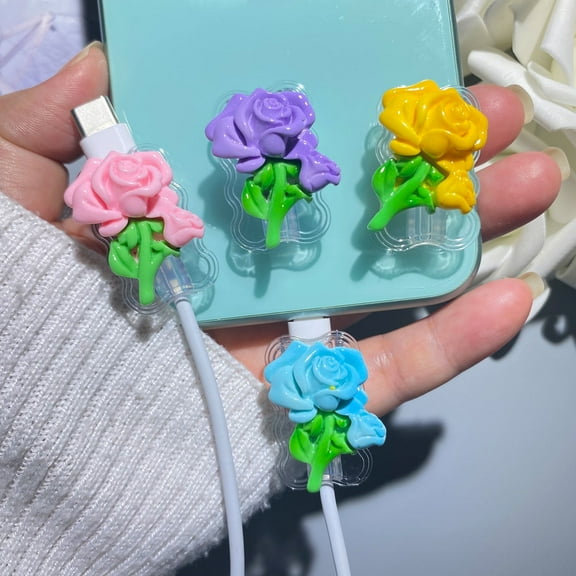 4Pcs of Cable Protector for iPhone Lightning Charging Cable USB Type C Charger Cord Protector