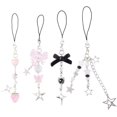 thumbnail image 1 of 4Pcs one Charm Strap 148x17x8mm Acrylic Bowknot Alloy Star Pattern Cool Pendant Decorations for Cell one Bag Card Book Ornaments 1set, 1 of 3