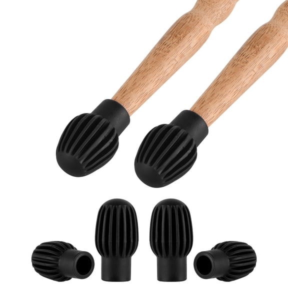 4Pcs/pack Drumstick Caps Silicone Drum Sleeves Head Protective Mute Protector Cover Caps for Drum Exercise
