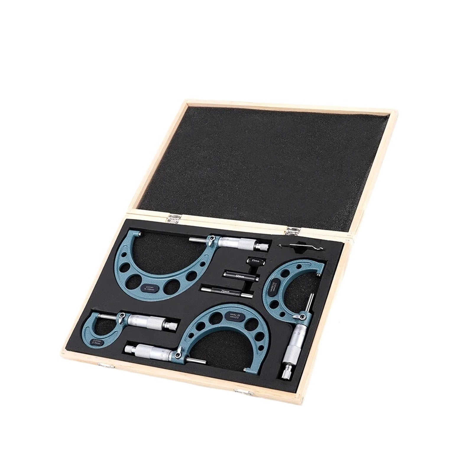 4Pcs/set 0-100mm 4 Precision Outside Micrometer Set Machinist Tool 0 ...