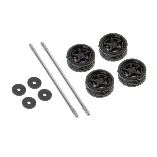 4Pcs/set 1:64 Model Modified Tire Diecasts Alloy Wheel Tire Set Rubber Toy Vehicles Model Car Accessories - Multi color, G9