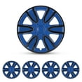 thumbnail image 1 of 4Pcs/Set 15 inch Universal Wheel Rims Cover Hubcaps Snap on Car Truck SUV Wheel Covers ABS+PC Material （15-inch,Black +Blue Lacquer), 1 of 9