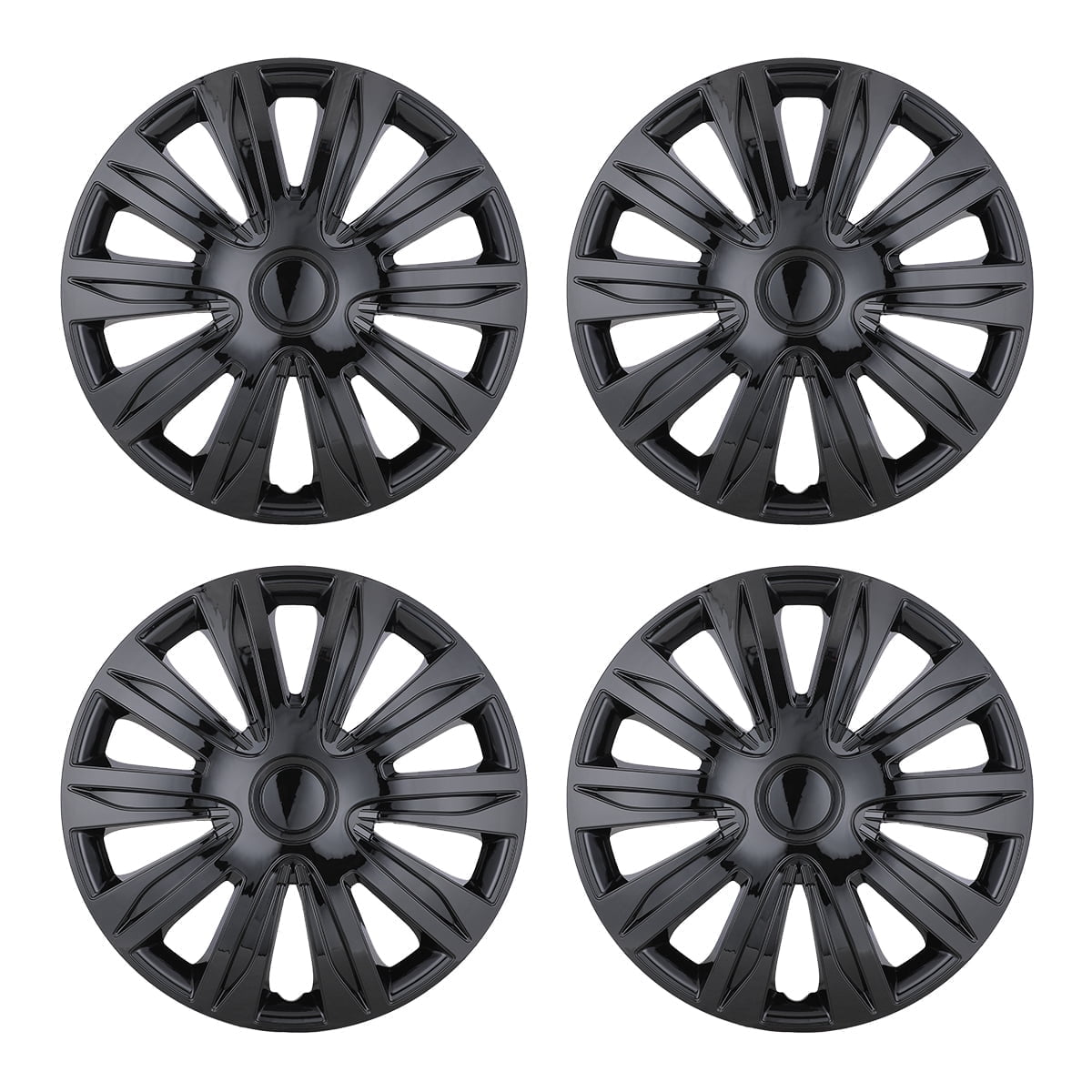4Pcs/set 17" Black Hubcaps/Wheel Covers for Most Cars,Set Of 4 Snap On Car Truck SUV Hub Cap ,ABS Material