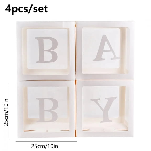 4Pcs /set BABY Transparent Balloon Box A Decorative Prop For The Atmosphere Of A Baby's Birthday Party Scene