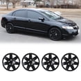 thumbnail image 1 of 4Pcs/Set Cover Hubcaps,16 inch Hubcaps Wheel Rims Cover for 2006-2011 Honda Civic Compatible with Steel Wheels And Bolt on Installation ABS&PC Material（16-inch,Black Lacquer), 1 of 7