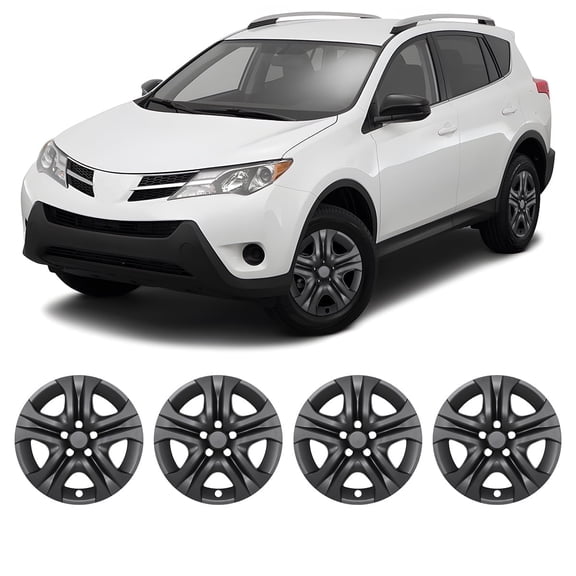 4Pcs/Set Cover Hubcaps,16 inch Hubcaps Wheel Rims Cover for 2013-2018 Toyota Rav4 Compatible with Steel Wheels And Snap on Installation PP Material（17-inch,Matte Black Painted)