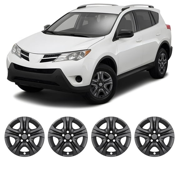 4Pcs/Set Cover Hubcaps,16 inch Hubcaps Wheel Rims Cover for 2013-2018 Toyota Rav4 Compatible with Steel Wheels And Snap on Installation PP Material(17-inch,Matte Black Painted)