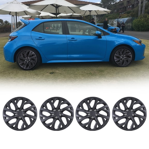 4Pcs/set Cover Hubcaps ,16 Inch Hubcaps Wheel Rims Cover for 2017-2019 TOYOTA COROLLA Compatible With Steel Wheels and Snap On Installation ABS+PC Material16-Inch, Matte Black Painted)