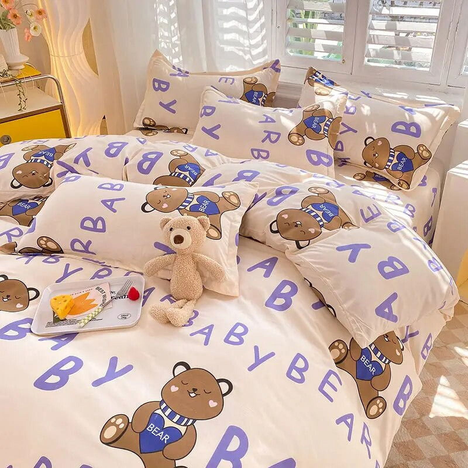 BlessLiving 4-Piece Car Bed Sheet Set – Soft Microfiber, Cartoon Vehicle Design, Full Size, Includes Fitted & Flat Sheets
