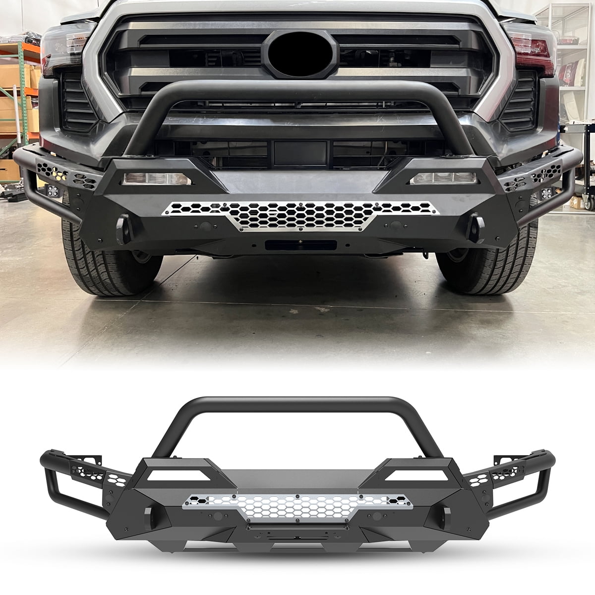 4Pcs/set Mid-Width Front Bumper+Side +Wings+Bull Bar+Winch Plate for ...