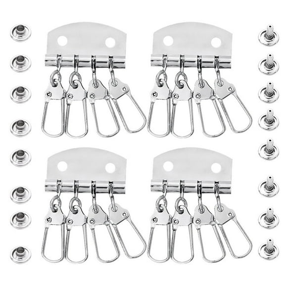 4Pcs/set Wallet Leathers Bag Handbag Purse Keychain Keyring Row Organizers 4-6 Hooks Clasp Clip Leathercraft with Rivet