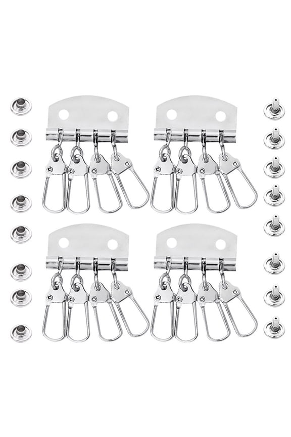 4Pcs/set Wallet Leathers Bag Handbag Purse Keychain Keyring Row Organizers 4-6 Hooks Clasp Clip Leathercraft with Rivet