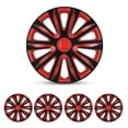 thumbnail image 1 of Set of 4 Wheel Rims Cover Hubcaps,13 inch Universal Snap on Car Truck SUV Wheel Covers ABS+PC Material （13-inch,Black +Red Lacquer), 1 of 9
