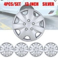 thumbnail image 1 of 4Pcs/set Wheel Rims Cover Hubcaps ,13 Inch Universal Snap On Car Truck SUV Wheel Covers PP Material （13-Inch, Silver), 1 of 7