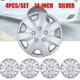 thumbnail image 1 of 4Pcs/set Wheel Rims Cover Hubcaps ,14 Inch Universal Snap On Car Truck SUV Wheel Covers PP Material （14-Inch, Silver), 1 of 9