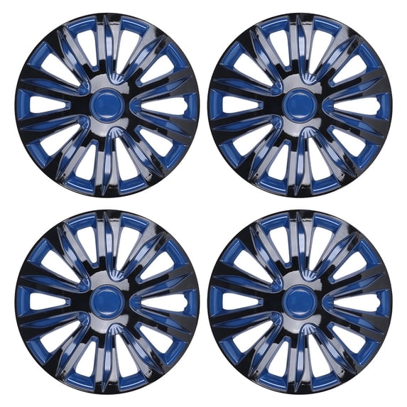 4Pcs/set Wheel Rims Cover Hubcaps ,16 Inch Universal Snap On Car Truck SUV Wheel Covers ABS Material (16-Inch, Black&Blue Lacquer)