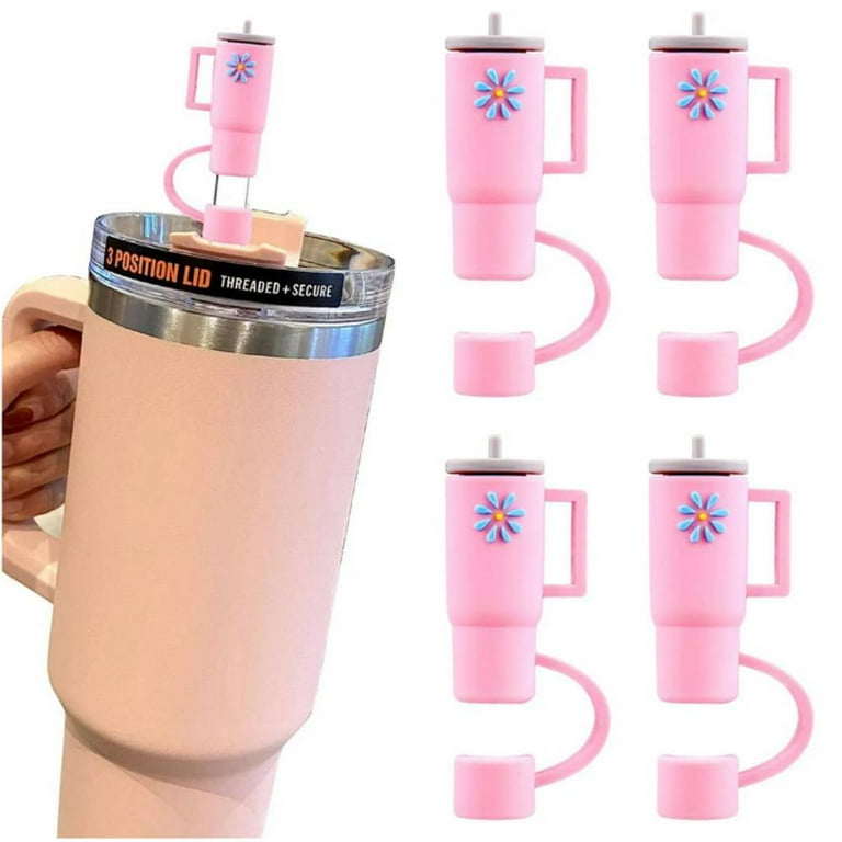 Dreamfocus Pink Preppy Straw Covers Cap for Stanley Tumbler, 12PCS Silicone  Straw Topper Accessories for Stanley Cup