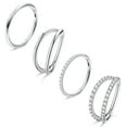 thumbnail image 1 of 4Pcs18G Surgical Steel Nose Ring Ear Lip Rings Hinged Clicker Rings Hoops Double, 1 of 6