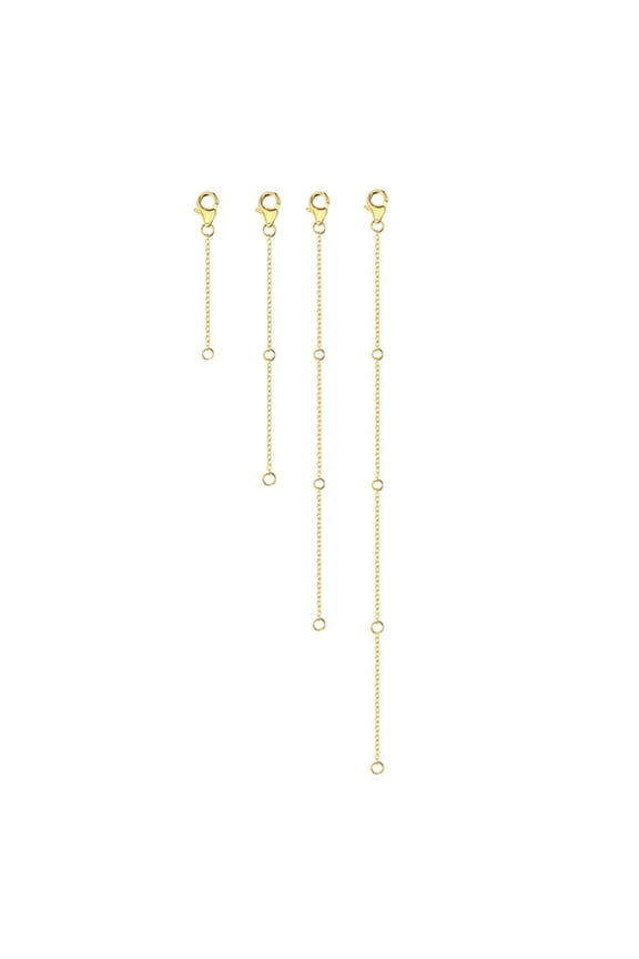 4Piece Pack Adjustable Chain Extender Set for Jewelry Making Gold/Silver Necklace and Bracelet Extension Chains Jewelry