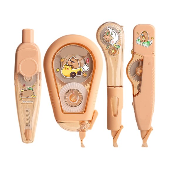 4Piece Retractable Whiteout Tape Set With Ergonomic Clicks Mechanism Mess Free Writing Tool For Students Professionals