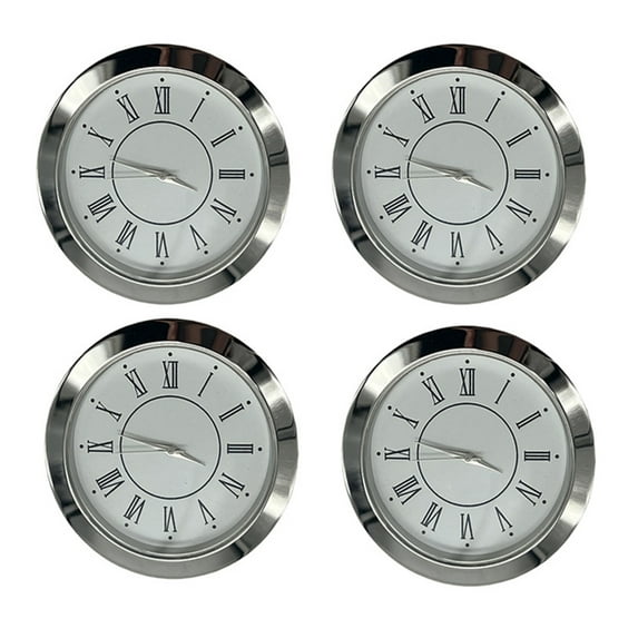 4Pieces 55mm Diameter Quartzs Clock Head Inserts with Arabic or Roman Numerals for Clock Repair Part Replacement