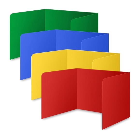 4Pieces Classroom Privacy Desk Dividers Colorful Plastic Classroom Privacy for Student Desks