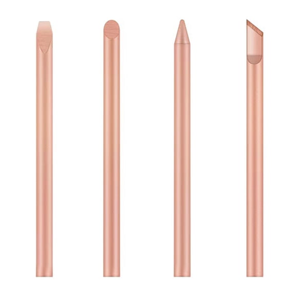 4Pieces Copper Solder Heads Tips Compatible for 30W/40W/60W Irons for Repair Work Replacement Durability Construction