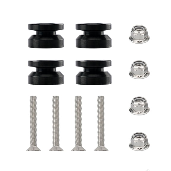 4Pieces High Durability Aluminum Alloy Convenience Motorcycle Tail Box Base Pads with Quick Release and H Buckle Designs