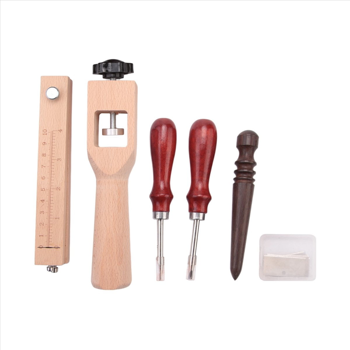 4Pieces Leather Strap Cutter Adjustable Leather Strip Cutter Strap Cutter Sets with Polished Tools for DIY Craft Cutting