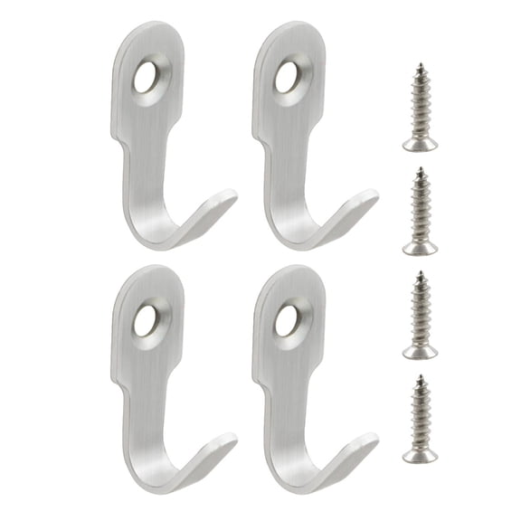 4Pieces Practical Stainless Steel Hook Accessory for Home or Office Use Strong Load Capacity and Simple Setups