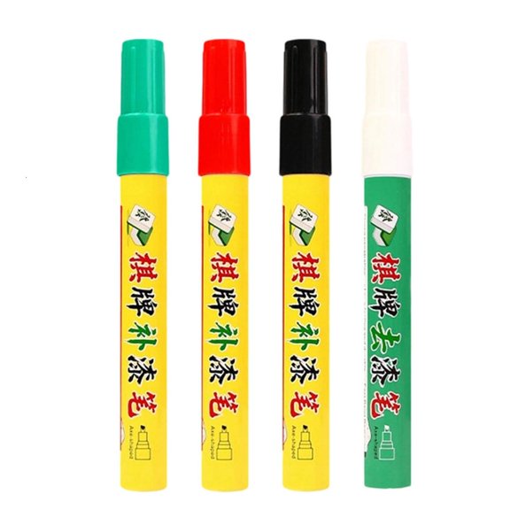 4Pieces Quick Dry Scratch Fix Pen Game Tiles Repair Pen Marker For Fixing Damaged Game Boards And Wood Surfaces