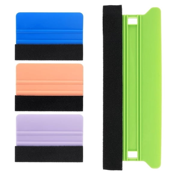 4Pieces Squeegee with Felt Edge for Car Wraps Window Tinting and Wallpaper Projects Efficient Bubble Removal Application