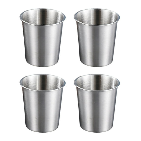 4Pieces Stackable Stainless Steel Kids Cups Kids Tumblers Sturdy And User Friendly Metal Cups For School And Picnics