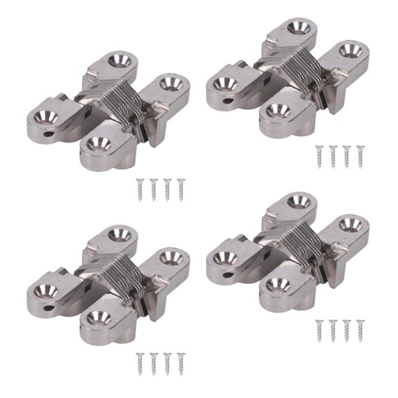 4Pieces Stainless Steel Hinge For Folding Door Screen And Table Flap Invisible Hinges for Small Space Home Cabinet Closet