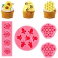 thumbnail image 1 of 4Pieces Sunflower Honeycomb and Bee Theme Cake Silicone Mold Set for Cake Decoration Cupcake Toppers DIY Chocolate Fondant Candy Cookies Polymer Clay Soap Crafting Project (Pink), 1 of 6