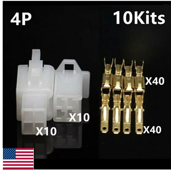 4Pin 10kits Automotive Electrical Wire Connector Male Female Cable Terminal Plug