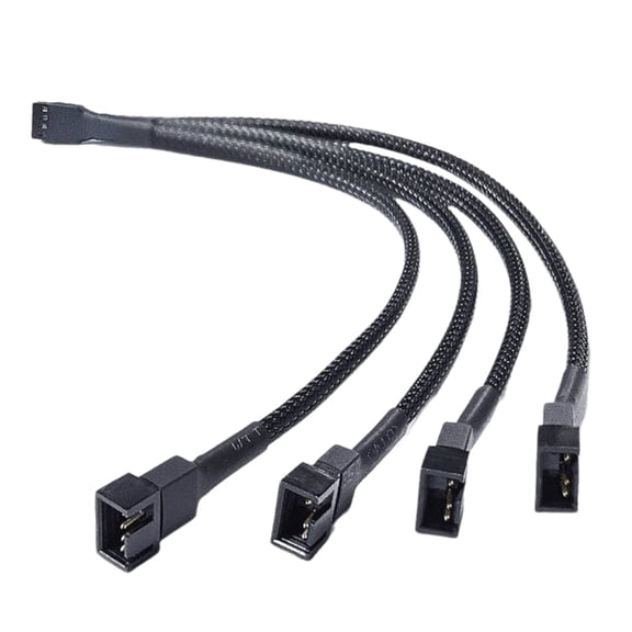 4Pin PWM Fan Splitter Hub 1 To 4 Extension Cable For Multiple Cooling Fans With Signal Sync And Independent Power Supply