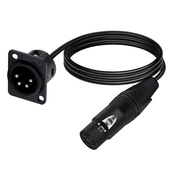 4Pin Type XLR Panel Mount Chassis to Female Connector XLR Feedthrough Bulkhead MIC Socket Audio Extension Cable 3 Meters