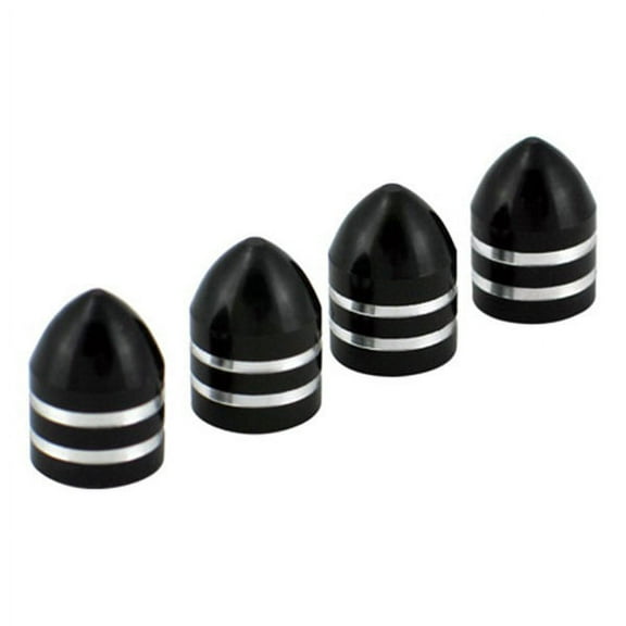 4Pk Blk Alu Valve Cap