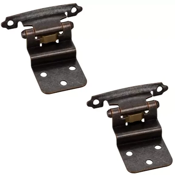 (4Pk) Hardware Antique Copper 3/8" Inset Semi-Concealed Frame Cabinet Hinges *C7