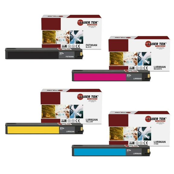 4Pk LTS 972A BCMY HY Compatible for HP PageWide Pro 352dw 377dw 452dn Ink