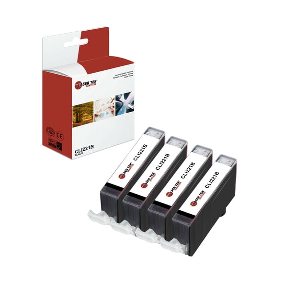 4Pk LTS CLI221B Black HY Compatible for Canon Pixma iP3600 iP4600, MP540 Ink