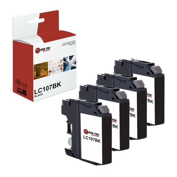 4Pk LTS LC-107 Black HY Compatible for Brother MFCJ4310DW J4410DW Ink Cartridge